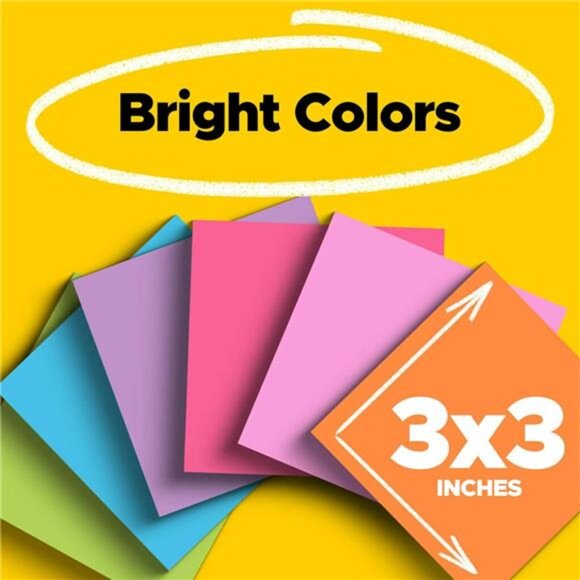 Post-it Super Sticky Notes, 3x3‎ in, Assorted Colors, 15 Pads, 45 Sheets/Pad - Picture 2 of 7
